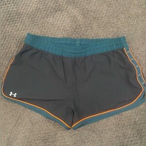 Under Armour‎ Black and Teal Athletic Shorts